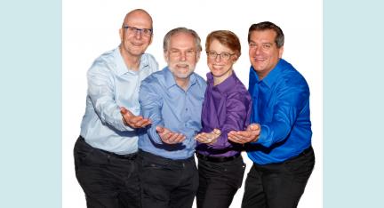 A-cappella Quartett wideCantho in Bühnenpose