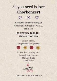 Konzertplakat, Beschreibt Konzertort, Datum und Thema